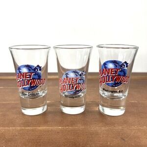 Set of 3, Planet Hollywood‎ Shot Glass Lot, Beverly Hills New Orleans Washington